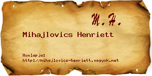 Mihajlovics Henriett névjegykártya